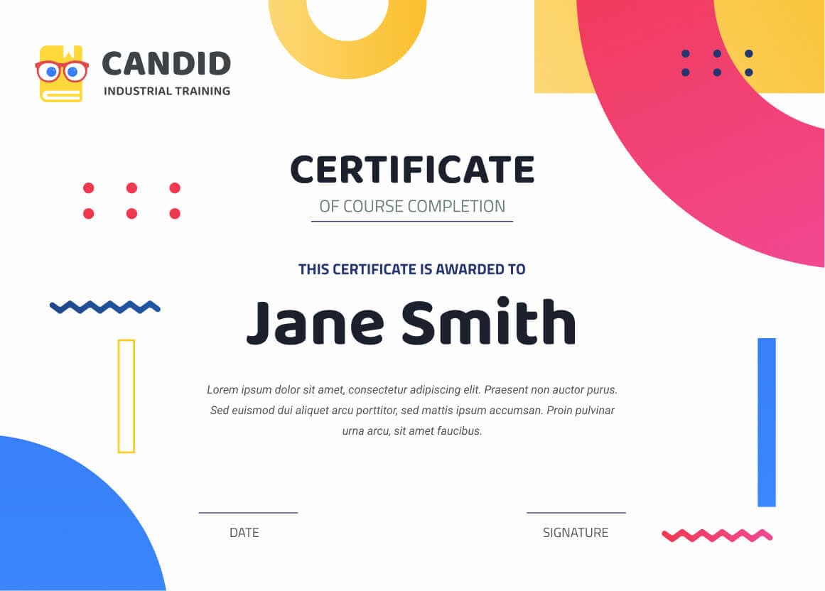 Candid Training Certificate Sample